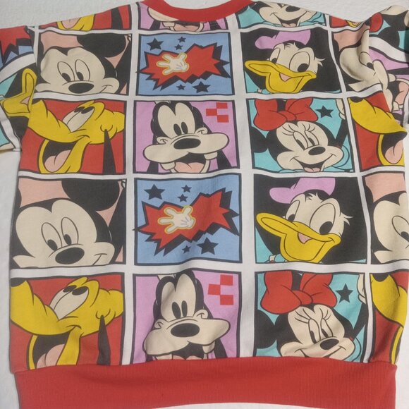 Disney Women's Mickey Mouse & Friends Crewneck Sweatshirt Size L All Over Print - Picture 2 of 8